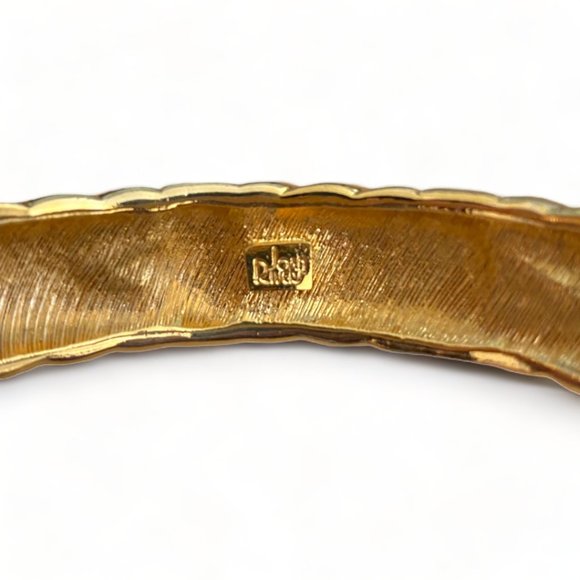 Joan Rivers | 3 Vintage Gold & Enamel Bangle Bracelets w/ Rhinestones - Picture 5 of 5